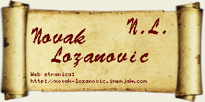 Novak Lozanović vizit kartica